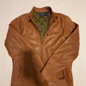 Ralph Lauren Men's Tan Leather Jacket